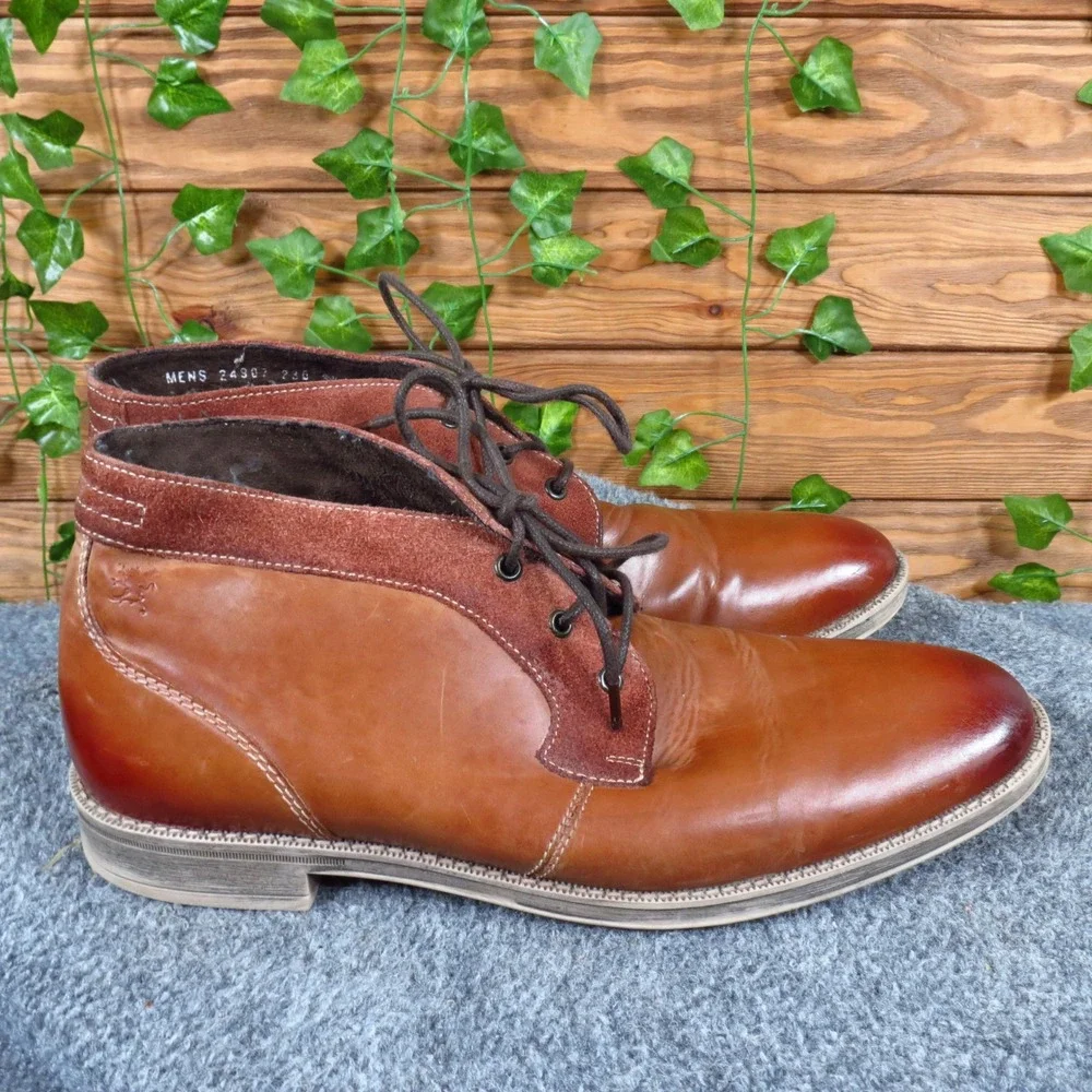 Stacy Adams Delaney Mens Plain Toe Chukka Boots Size 9.5 Dress Cognac Leather